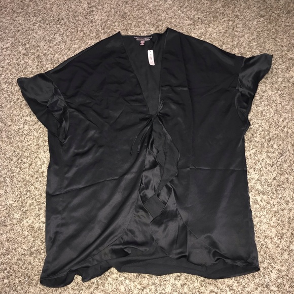 NWT Victoria’s Secret Black Silky Satin Robe - Picture 4 of 5